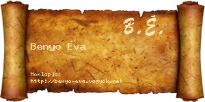 Benyo Éva névjegykártya
